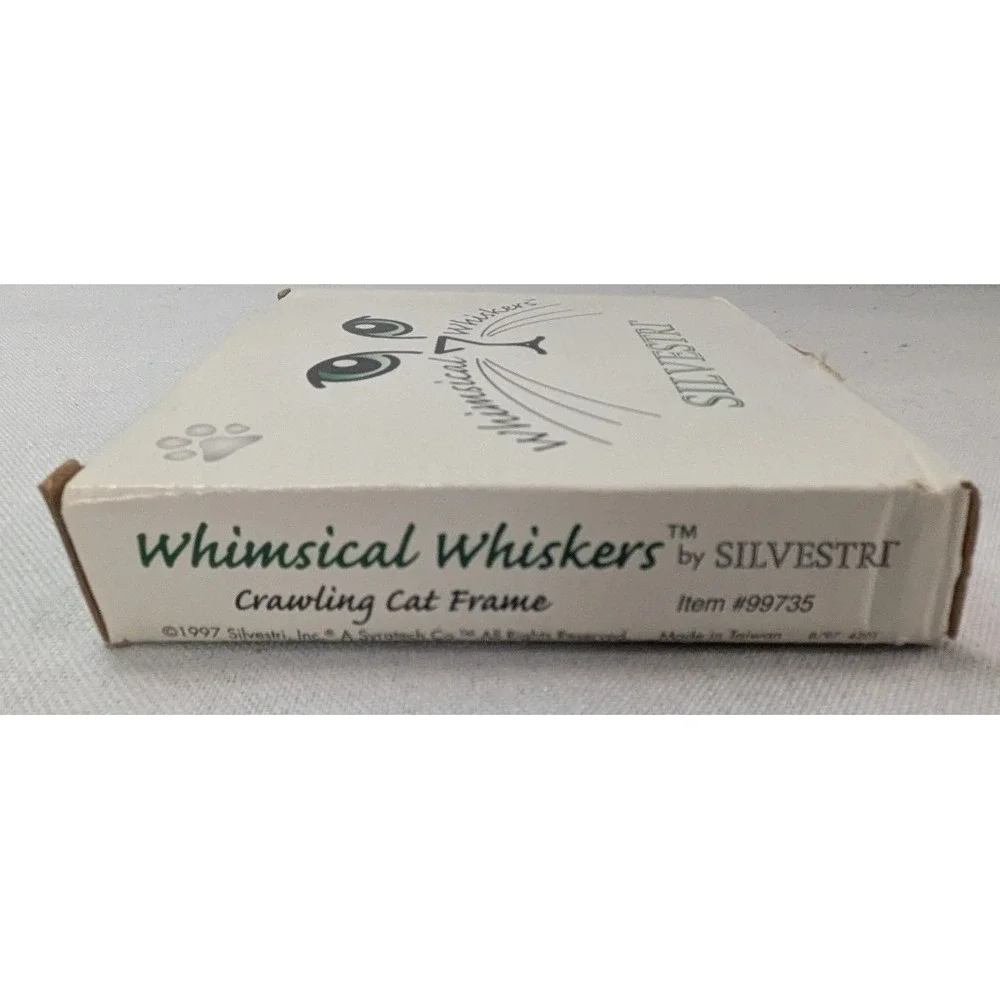 Silvestri Whimsical Whiskers Crawling Cat Frame Silver Aluminum 5x3.5 Excellent